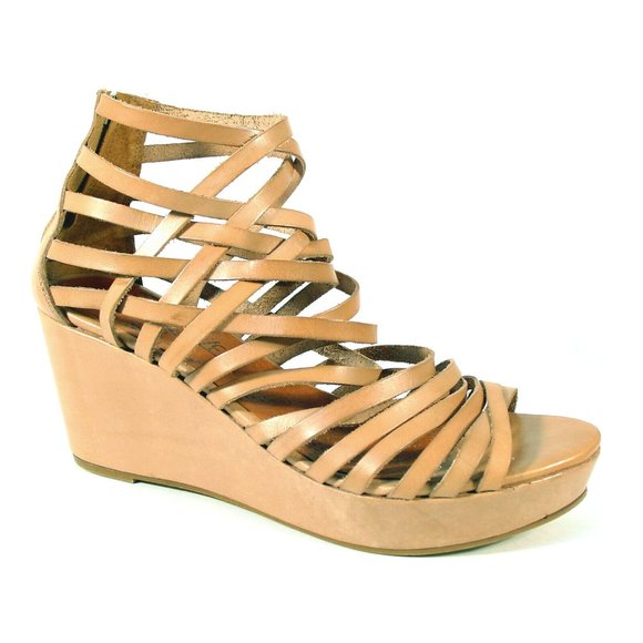 Sixtyseven Shoes - SIXTYSEVEN Spain Tan Leather Platform Cage Sandals